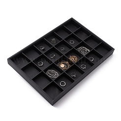 黒のレザーで覆われた、積み重ね可能な木製ディスプレイトレイ  24のコンパートメント  24 35 CMX CMX 3のCM&nbsp;PCT107