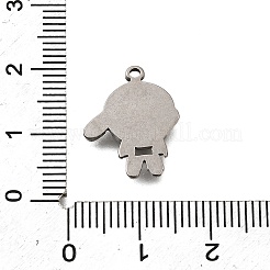 304ステンレスペンダント  少年のチャーム  変色防止  ステンレス鋼色  17x14x2mm  穴：1.2mm&nbsp;STAS-Q362-01C-P