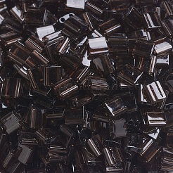 MIYUKIティラビーズ  日本製シードビーズ  2穴  （tl135)透明なルートビール  5x5x1.9mm  穴：0.8mm  約118PCS /ボトル  10 G /ボトル&nbsp;SEED-JP0008-TL135