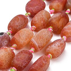 天然石風化瑪瑙ビーズ連売り  染め＆加熱  ナゲット  タンブルストーン  サンゴ  19~25x13~17x13~15mm  穴：2mm  約14個/連  15.35~15.51''（39~39.4センチメートル）&nbsp;G-A321-P02-01