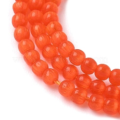 キャッツアイビーズ連売り  ラウンド  ミックスカラー  2mm  穴：0.7mm  約157個/連  14.17~14.57インチ（36~37cm）&nbsp;CE-C007-A01-2mm