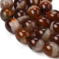 天然石瑪瑙ビーズ連売り  染め＆加熱  オーバル  暗赤色  19~20x17~18.5mm  穴：1.2~1.4mm  約21個/連  15.75''~15.94''（40~40.5センチメートル）&nbsp;G-F820-J01-01