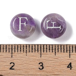 天然石アメジストビーズ  レター  文字F  8.5~9x5~5.5mm  穴：1.2mm&nbsp;G-L524-20F-03