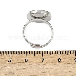 304ステンレススチール指輪  イオンプレーティング（ip）  ゴールデン·ステンレス鋼色  タツノオトシゴ  15x15mm&nbsp;RJEW-H254-08B-GP