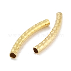 真鍮製カーブチューブビーズ  カドミウムフリー＆鉛フリー  ゴールドカラー  34.5x4mm  穴：3mm&nbsp;KK-B120-01D-G