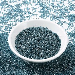 MIYUKIラウンドロカイユビーズ  日本製シードビーズ  （rr305)モンタナブルーゴールド光沢  11/0  2x1.3mm  穴：0.8mm  約1100PCS /ボトル  10 G /ボトル&nbsp;SEED-JP0008-RR0305