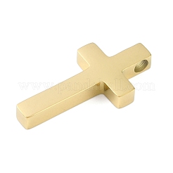 イオンプレーティング（IP）304ステンレスペンダント  クロスチャーム  ゴールドカラー  28x14x3.5mm  穴：3mm&nbsp;STAS-H220-01G