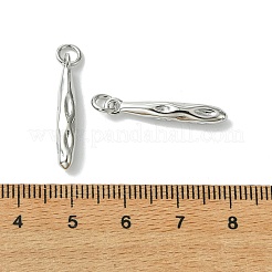 シーグレース真鍮ペンダント  スティックチャーム  カドミウムフリーと鉛フリー＆ニッケルフリー  プラチナ  22x4mm  穴：3mm&nbsp;XGRQ3P300-618P