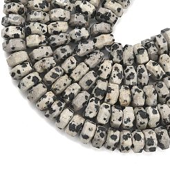 天然石ダルメシアンジャスパービーズ連売り  六角平石ビーズ  6x7x3.5mm  穴：0.9mm  約108~109個/連  14.96~15.04''（38~38.2センチメートル）&nbsp;G-L654-I01-01