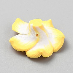 手作り樹脂粘土ビーズ  花  きいろ  10~11x25~26x25~26mm  穴：1.5mm&nbsp;CLAY-WH20006-01C-04