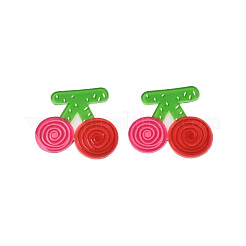 印刷されたアクリルカボション  チェリー  レッド  37x39x2mm&nbsp;OACR-N135-62