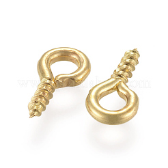 アイアンスクリューアイピンヒートンキャップ  片穴パーツ用  ゴールドカラー  8x4x1mm  穴：2mm&nbsp;E561Y-G