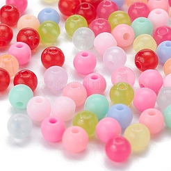 DIYネックレス作りキット  ネックレスデザイン用の1個のプラスチックビーズデザインボードを含む  群がっている長方形  200個の模造ゼリーアクリルラウンドビーズ  1ロール弾性クリスタルスレッド  ミックスカラー  ビーズ：6mm  穴：1.5mm&nbsp;DIY-YW0003-58