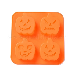 ハロウィンテーマのカボチャケーキデコレーション食品グレードのシリコーン型  フォンダン型  チョコレート用  キャンディ  UVレジンとエポキシレジンのクラフト作り  ダークオレンジ  165x165x24mm  内径：65x59mm&nbsp;LS-DIY-E067-01