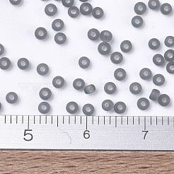 MIYUKIラウンドロカイユビーズ  日本製シードビーズ  11/0  （rr152f）マット透明グレー  2x1.3mm  穴：0.8mm  約5500個/50g&nbsp;SEED-X0054-RR0152F