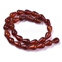 天然石カーネリアンビーズ連売り  ティアドロップ  13~14x10mm  穴：1.5mm  約28個/連  14.84インチ（37.7cm）&nbsp;X-G-N326-74