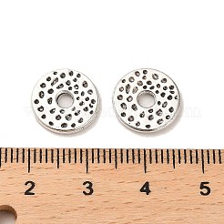チベット風合金ビーズ  カドミウムフリー＆鉛フリー  フラットラウンド  アンティークシルバー  12x1.5mm  穴：2.5mm  約1149個/1000g&nbsp;FIND-C043-011AS