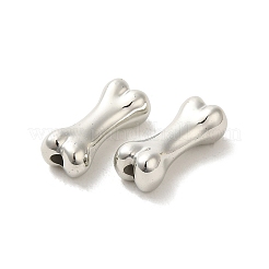 CCBプラスチックビーズ  骨  プラチナ  19.5x8.5x6.5mm  穴：2mm  約892個/500g&nbsp;CCB-P014-03P