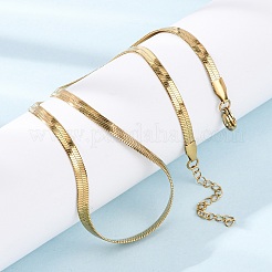 304ステンレススチール製スネークペンダントダブルレイヤーネックレス（女性用）  ゴールドカラー  15.94~17.95インチ（40.5~45.6cm）  2個/セット&nbsp;NJEW-Z108-03G