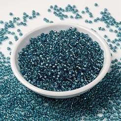 MIYUKIラウンドロカイユビーズ  日本製シードビーズ  （rr1824)派手な裏地付きシルバースカイ  8/0  3mm  穴：1mm  約422~455PCS /ボトル  10 G /ボトル&nbsp;SEED-JP0009-RR1824