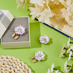 合金カフスボタン6個  花  ライトゴールド  スミレ  24.5~25x13mm  穴：10.5x6mm&nbsp;FIND-PH0038-34A