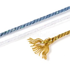 30mセグメント染色マクラメコットンコード  丸編みロープ  壁掛け用  工芸  ギフト包装  ホワイト  1mm  約32.81ヤード（30m）/ロール&nbsp;OCOR-T018-01A