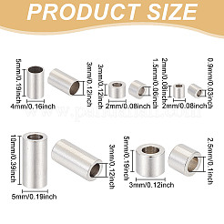 200個 5スタイル 304ステンレススチールスペーサービーズ  チューブ  ステンレス鋼色  2~10x2~5mm  穴：0.9~3mm  40個/スタイル&nbsp;STAS-GO0001-06