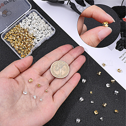 304ステンレススチールボールチープ300個  カロット終了  クラムシェルノットカバー  本金メッキ&ステンレススチールカラー  3.9~6x3~4mm  穴：1mm  50個/カラー&nbsp;STAS-BBC0010-15