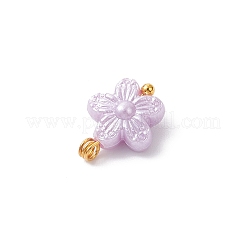 オペークアクリルパーツ  花のチャーム  真鍮ボールヘッドピン付き  ゴールドカラー  14x10.5x6mm  穴：2mm&nbsp;PALLOY-JF04333-02
