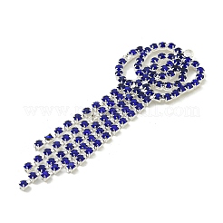 真鍮製ラインストーンペンダント  カドミウムフリー＆鉛フリー  花  カプリブルー  62x22x2.5mm  穴：1.6mm&nbsp;KK-I715-16S-01