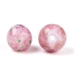 手作りランプワークビーズ  ラウンド  フラミンゴ  8~8.5mm  穴：1.2mm  約60個/連&nbsp;LAMP-T024-10B-02