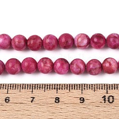 ナチュラルアメリカンターコイズビーズ連売り  染め＆加熱  ラウンド  カメリア  6mm  穴：1mm  約59~60個/連  15-1/8インチ（38.5cm）&nbsp;G-S369-001B-B09