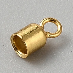 スターリングシルバーコードエンド925本  ゴールドカラー  6x3mm  穴：1.4mm  内径：2.5mm&nbsp;STER-WH0019-47A-G