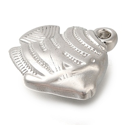 変色防止304ステンレススチールペンダント  魚のチャーム  ステンレス鋼色  17.5x17.5x6mm  穴：1.4mm&nbsp;STAS-I310-11P