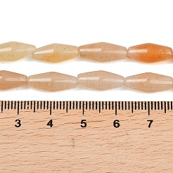 天然石レッドアベンチュリンビーズ連売り  双円錐形  13~15x6~6.5mm  穴：0.8mm  約27個/連  15.55インチ（39.5cm）&nbsp;G-C270-C01