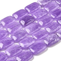 天然染めのマレーシアジェイドビーズ連売り  長方形  スミレ  18~18.5x13~13.5x4.5~5mm  穴：1.2mm  約22個/連  15.87''（40.3センチメートル）&nbsp;G-B137-B02-01B