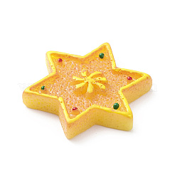 クリスマス不透明樹脂 & プラスチック模造ビスケットデコデンカボション  砂茶色  スター  26.5x23x4.5mm&nbsp;RESI-K019-54A