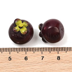 フルーツシリーズの不透明樹脂ビーズ  模造食品  パープル  マンゴスチン  17.5x16mm  穴：1.5mm&nbsp;RE-CBAC4C7-11C