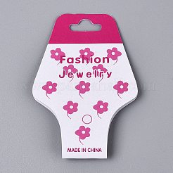 厚紙紙のジュエリーディスプレイカードを折りたたんでネックレスとブレスレットを保管します  花と台形  カメリア  16.9x5.7x0.02cm  穴：7x18mm&nbsp;CDIS-N004-02