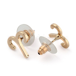 12つの星座/星座合金スタッドピアス  耳ナッツ  ゴールドカラー  牡羊座  10x15x1.5mm  ピン：0.6mm&nbsp;EJEW-B025-01G-G