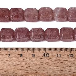 天然石ストロベリークォーツビーズ連売り  直方体の  10~12x9~10x9~10mm  穴：0.6~0.9mm  約32~36個/連  14.37~16.34（36.5~41.5センチメートル）&nbsp;G-Q608-10K