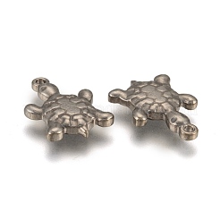 変色しにくい201ステンレススチール製トータスペンダント  ステンレス鋼色  19.5x13x3.5mm  穴：1.5mm&nbsp;STAS-Q192-69