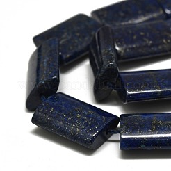 天然石ラピスラズリビーズ連売り  長方形  20~21x15x5~6mm  穴：0.8mm  約19個/連  15.35''（39センチメートル）&nbsp;G-K311-07A