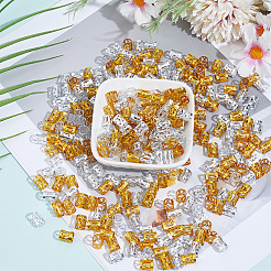 300 個 2 色アルミドレッドヘアビーズ髪飾り  ヘアコイルカフ  ゴールデン＆シルバー  9x8mm  穴：7mm  150個/カラー&nbsp;ALUM-PA0001-02
