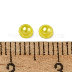 ABSプラスチック製カボション  模造パール  半円  シャンパンイエロー  3x1.5mm  約10000個/袋&nbsp;OACR-S012-3mm-Z3