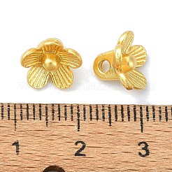 ラックメッキ真鍮チャーム  長持ちメッキ  鉛フリー＆カドミウムフリー  花  マットなスタイル  18KGP本金メッキ  9.5x7mm  穴：1.8mm&nbsp;KK-M282-17G