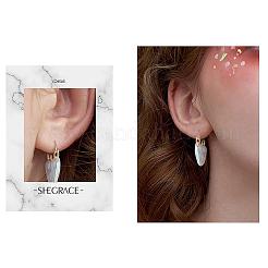 エナメルハートフープピアス  女性のためのゴールデンブラスジュエリー  ブルー  19.5x16x4mm  ピン：0.6x1mm&nbsp;JE1108C
