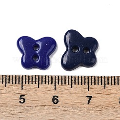 2穴ガラスボタン  蝶  ミックスカラー  10.5~11x12.5~13x2.5~3mm  穴：1.6mm&nbsp;PORC-R010-09