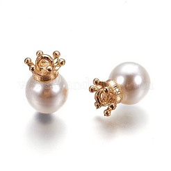 合金ビーズキャップペンダントベイル  グローブガラスバブルカバーペンダント用  クラウン  ゴールドカラー  9.5x5.5mm  穴：1.8mm  トレイ：6mm&nbsp;PALLOY-F247-01LG