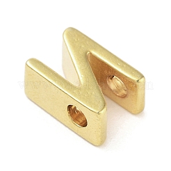304ステンレスペンダント  24KGP本金メッキ  文字N  8x5.5x4mm  穴：1.6mm&nbsp;STAS-S137-01G-N